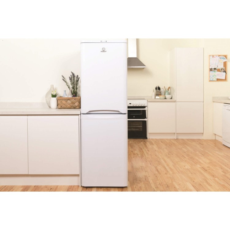Indesit CAA55 55cm Width 50/50 Split Freestanding Fridge Freezer in White