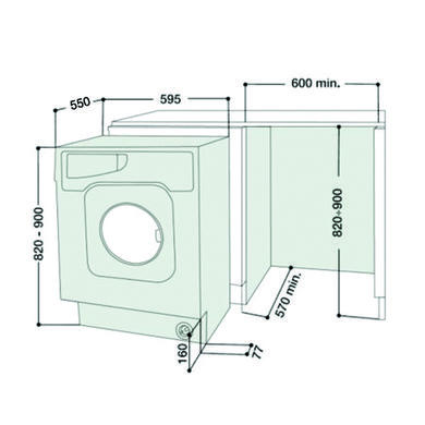 GRADE A3 - Hotpoint BHWM1292 7kg 1200rpm A++ Integrated Washing Machine - White