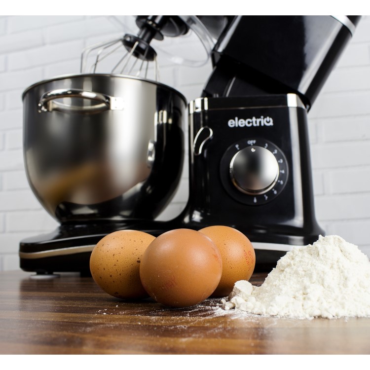 GRADE A1 - ElectriQ 5.2 litre Electric Food Stand Mixer 1500w Black with Dishwasher Safe Attachments