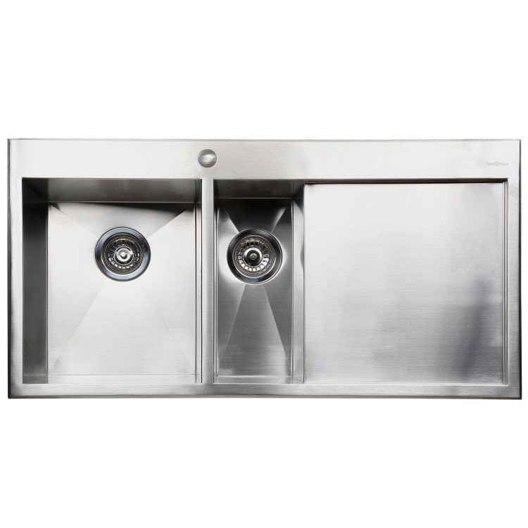 GRADE A3 - Taylor & Moore GeorgeR 1.5 Bowl Right Hand Drainer Stainless Steel Kitchen Sink