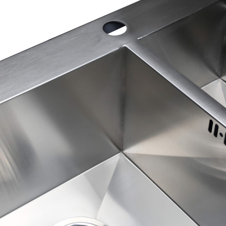 GRADE A3 - Taylor & Moore GeorgeR 1.5 Bowl Right Hand Drainer Stainless Steel Kitchen Sink