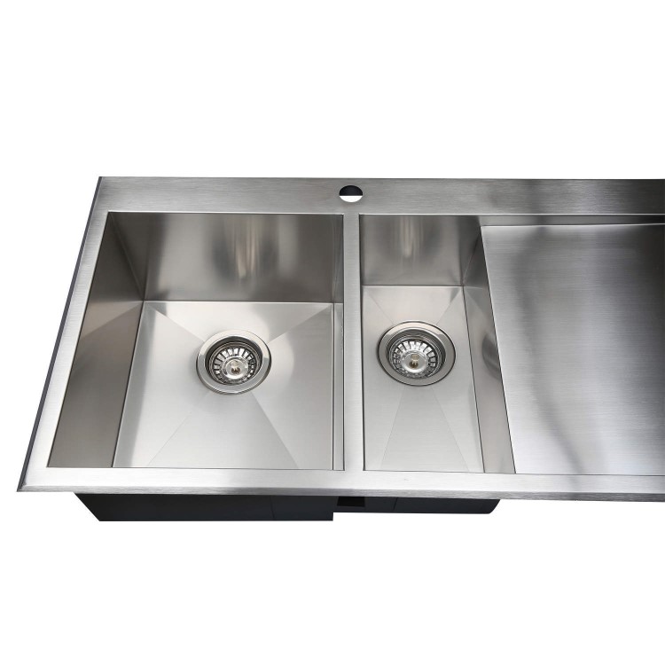 GRADE A3 - Taylor & Moore GeorgeR 1.5 Bowl Right Hand Drainer Stainless Steel Kitchen Sink