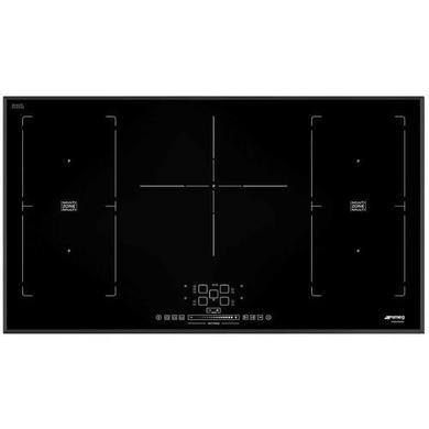 GRADE A1 - As new but box opened - Smeg SIM592B 90cm Multizone Angled Edge Glass Induction Hob with Touch Controls