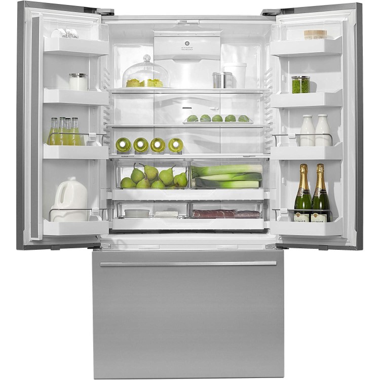Fisher & Paykel RF540ADUSX4 24198 Three Door Freestanding Fridge Freezer With Ice Maker And Water Dispenser - EZKleen Stainless Steel
