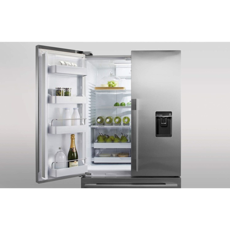 Fisher & Paykel RF540ADUSX4 24198 Three Door Freestanding Fridge Freezer With Ice Maker And Water Dispenser - EZKleen Stainless Steel