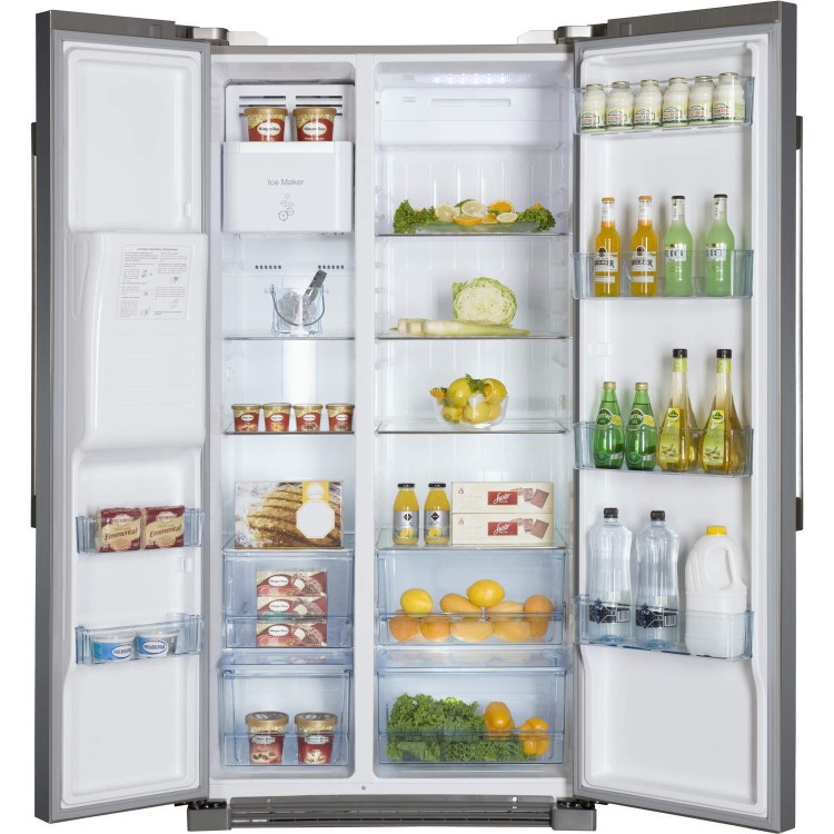 GRADE A1 - Haier HRF-628IF6 2-Door A+ Side By Side American Fridge Freezer With Ice And Water Dispenser Stainless Steel Look