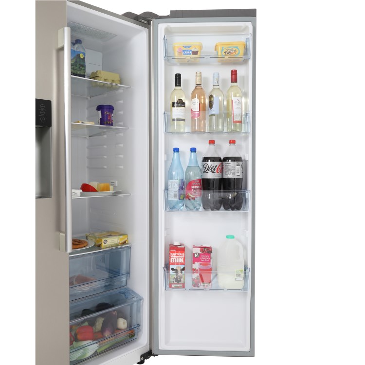 GRADE A1 - Haier HRF-628IF6 2-Door A+ Side By Side American Fridge Freezer With Ice And Water Dispenser Stainless Steel Look