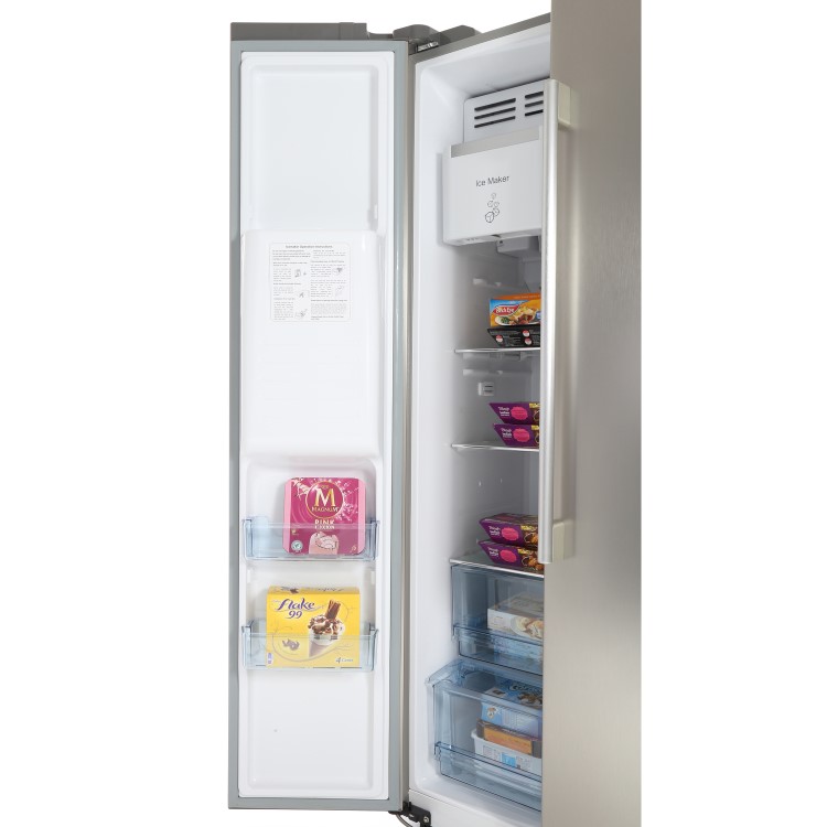 GRADE A1 - Haier HRF-628IF6 2-Door A+ Side By Side American Fridge Freezer With Ice And Water Dispenser Stainless Steel Look