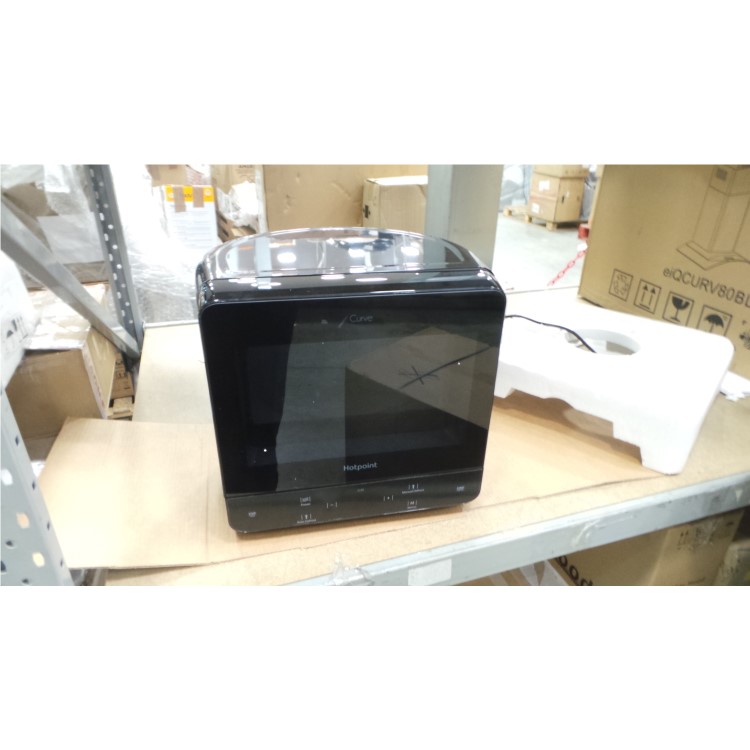 GRADE A3 - Hotpoint MWH1331B 13L 700W Touch Control Freestanding Curve Microwave in Black