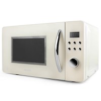 GRADE A2 - electriQ  20L 800W Retro Design Freestanding Digital Microwave in Cream