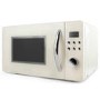 GRADE A2 - electriQ  20L 800W Retro Design Freestanding Digital Microwave in Cream