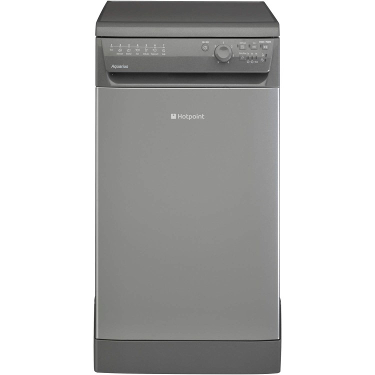 GRADE A2 - Hotpoint SIAL11010G 10 Place Slimline Freestanding Dishwasher Graphite