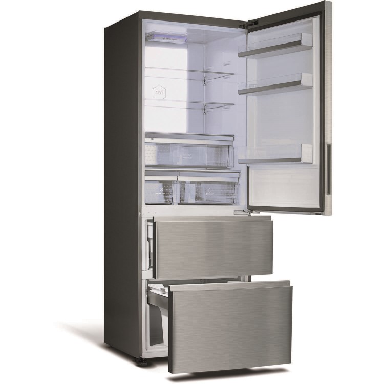 GRADE A2 - Haier A3FE742CMJ 3-door Door-and-drawer Fridge Freezer Silver