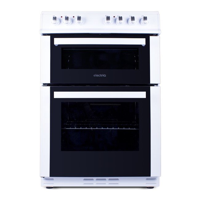 electriQ 60cm Double Oven Electric Cooker White EQEC5W60 Appliances