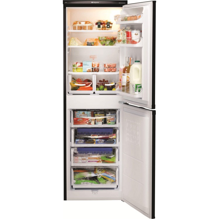 Hotpoint RFAA52K Ice Diamond Freestanding Fridge Freezer Shiny Black