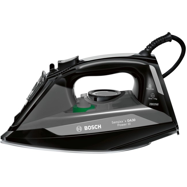 GRADE A2 - Bosch TDA3020GB Steam Iron With Continuous Steam - Black & Grey