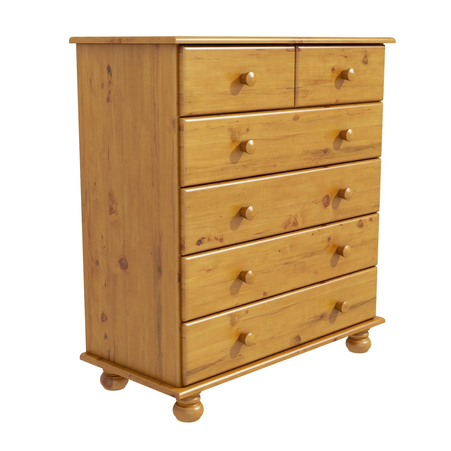 New 2+4 Solid Pine Wide Chest of Drawers Bedroom Furniture Storage Unit