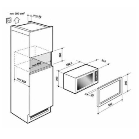 De Dietrich DME1129X 26L Built in Microwave and Grill - Stainless Steel