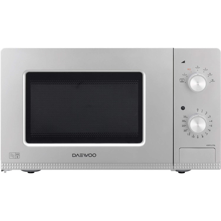 GRADE A2 - Daewoo KOR7LC7SL 20L 800W Freestanding Microwave with 7 Power Levels in Silver
