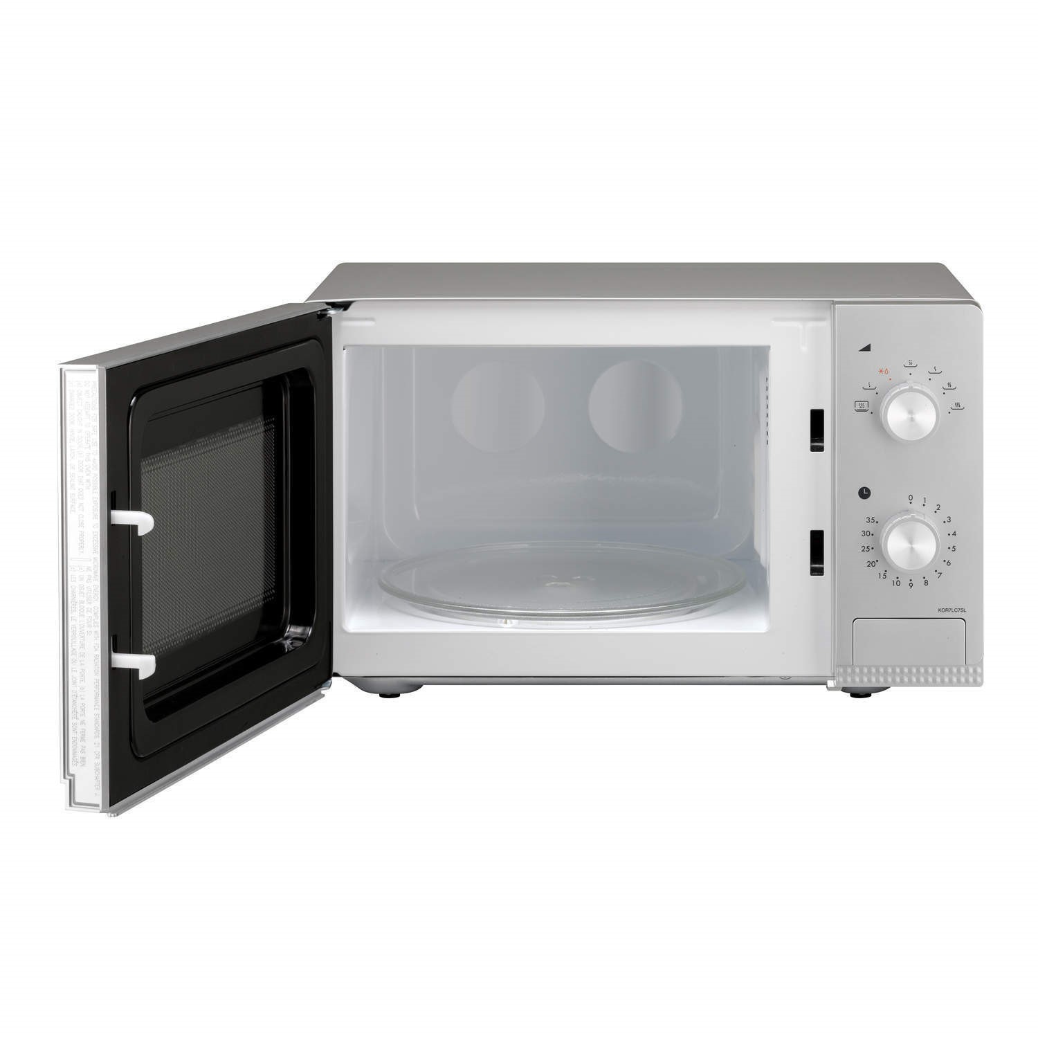 Daewoo KOR7LC7SL 20L 800W Freestanding Microwave with 7 Power Levels in Silver Appliances Direct