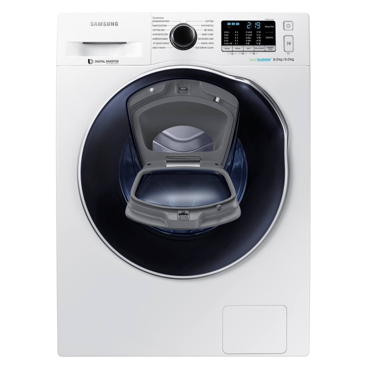 GRADE A1 - Samsung WD80K5410OW 8kg Wash 6kg Dry EcoBubblle/ AddWash 1400rpm Freestanding Washer Dryer - White