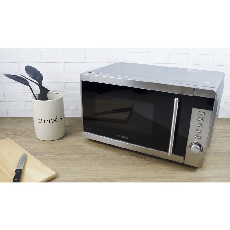 GRADE A1 - ElectriQ 20L 800W Freestanding Microwave with Digital Display in Stainless Steel - EIQMW20LSS