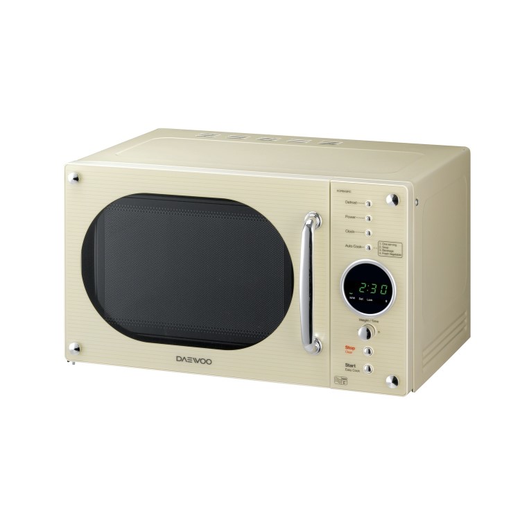 Daewoo KOR8A9RC 23L 800W Retro Design Freestanding Microwave in Cream