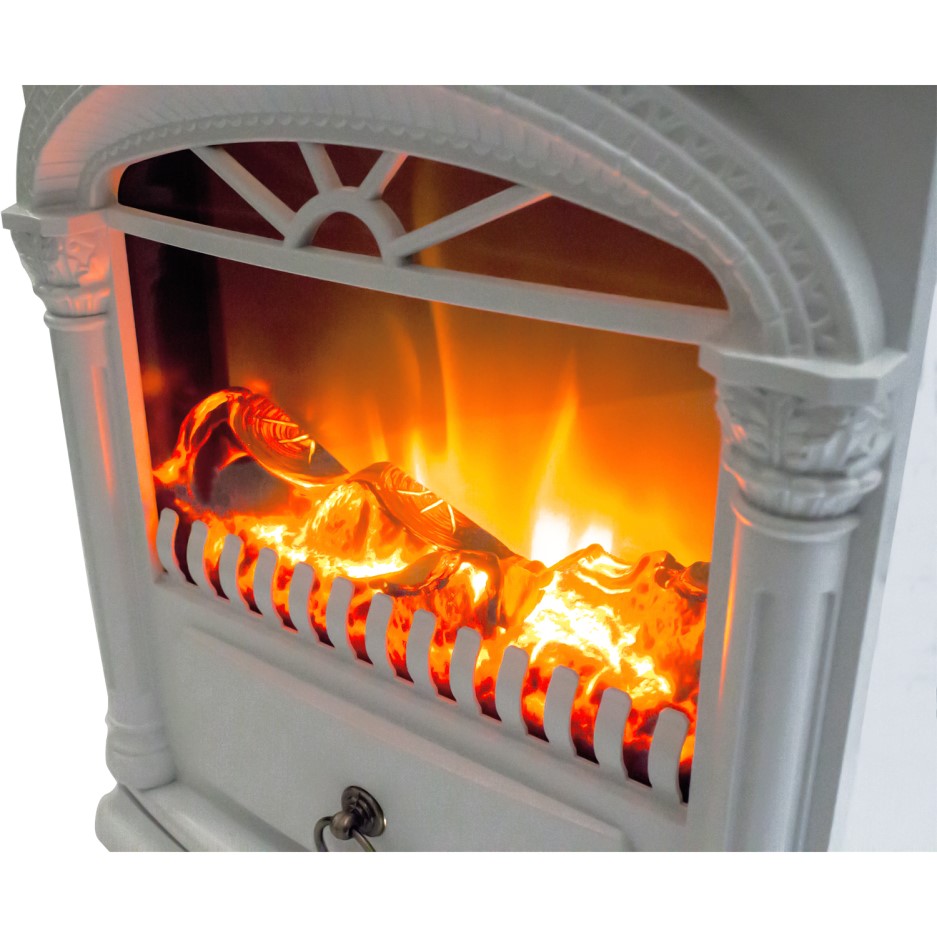 AmberGlo Electric Wood Burning Stove Fire White AGL006 Appliances