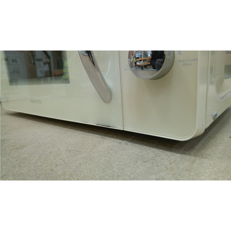 GRADE A2 - electriQ  20L 800W Retro Design Freestanding Digital Microwave in Cream