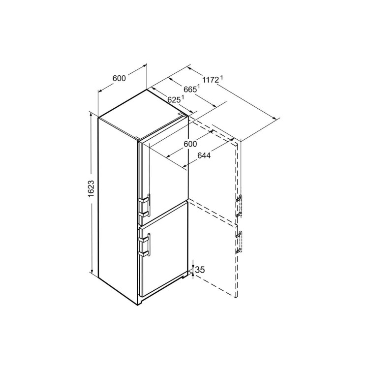 GRADE A3 - Liebherr CN3115 Comfort 162x60cm A++ NoFrost Freestanding Fridge Freezer White
