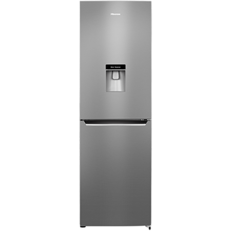 GRADE A2 - Hisense RB381N4WC1 Frost Free Freestanding Fridge Freezer With Water Dispenser Stainless Steel