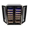 Refurbished electriQ EQWINE60SDD 36 Bottle Freestanding Under Counter Wine Cooler Dual Zone 60cm Wide 82cm Tall - Stainless Steel