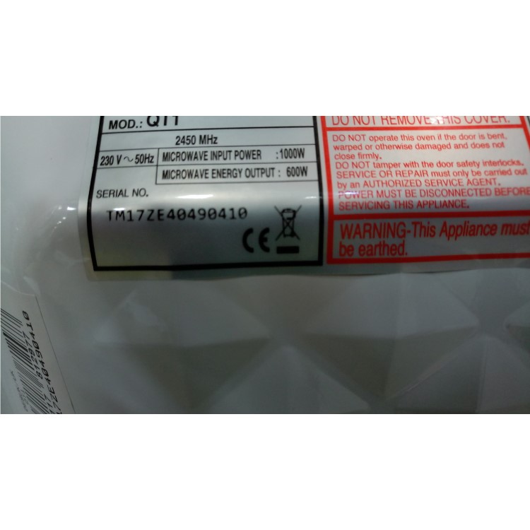 GRADE A2 - Daewoo QT1 14L 600W Manual Control Microwave - White - Great For Caravans And Motorhomes