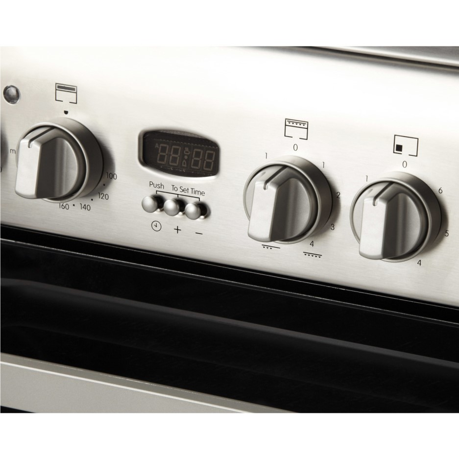 Indesit ID60C2XS 60cm Double Oven Electric Cooker With Ceramic Hob