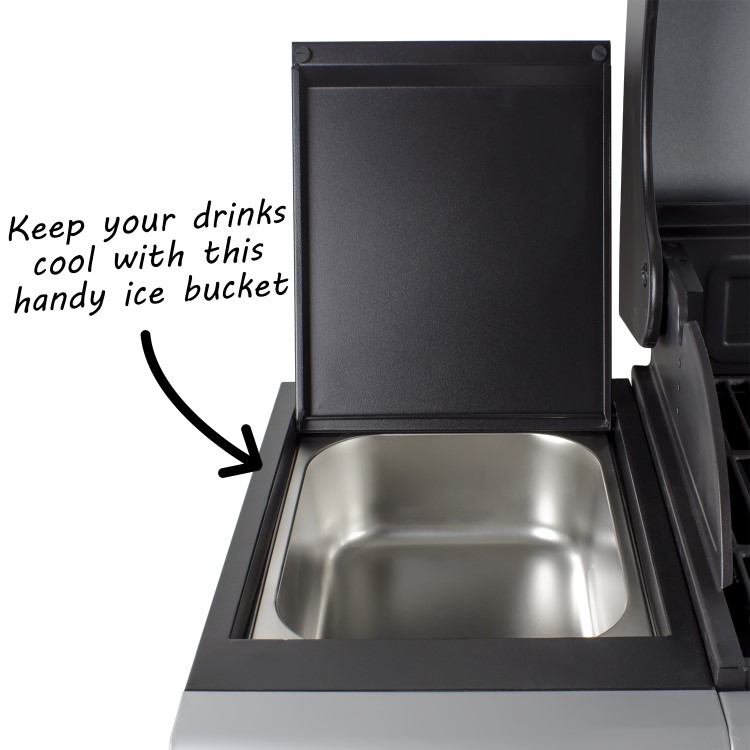 GRADE A1 - The Tennessee Elite 6 Burner Gas Black BBQ - Includes BBQ Cover and Utensil Set