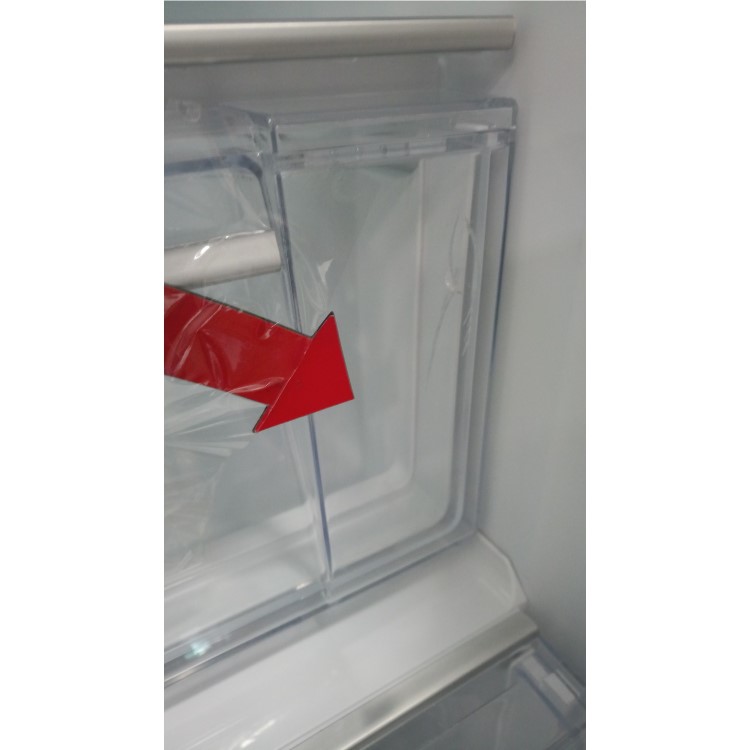 GRADE A2 - Hotpoint FFU3DX Frost Free Freestanding Fridge Freezer With French-style Doors - Stainless Steel