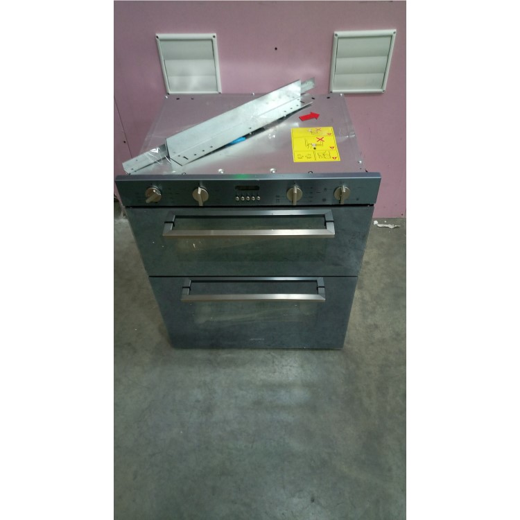 GRADE A3 - Smeg DUSF44X Cucina Electric 60cm Stainless Steel Double Under Counter Multifunction Oven With New Style Controls