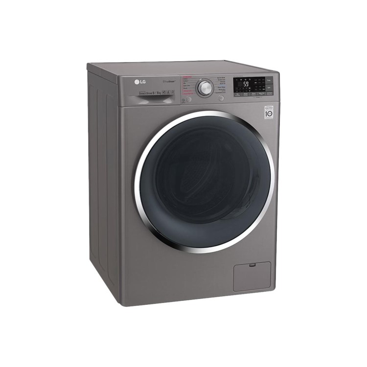 LG F4J8FH2S 9kg Wash 6kg Dry Eco Hybrid Freestanding Washer Dryer With TrueSteam And SmartThinQ - Shiny Steel