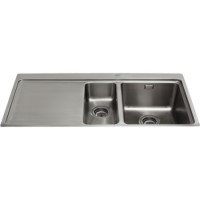 Refurbished CDA KVF22LSS Designer One And A Half Bowl Sink Flush Fit - Left Hand Drainer