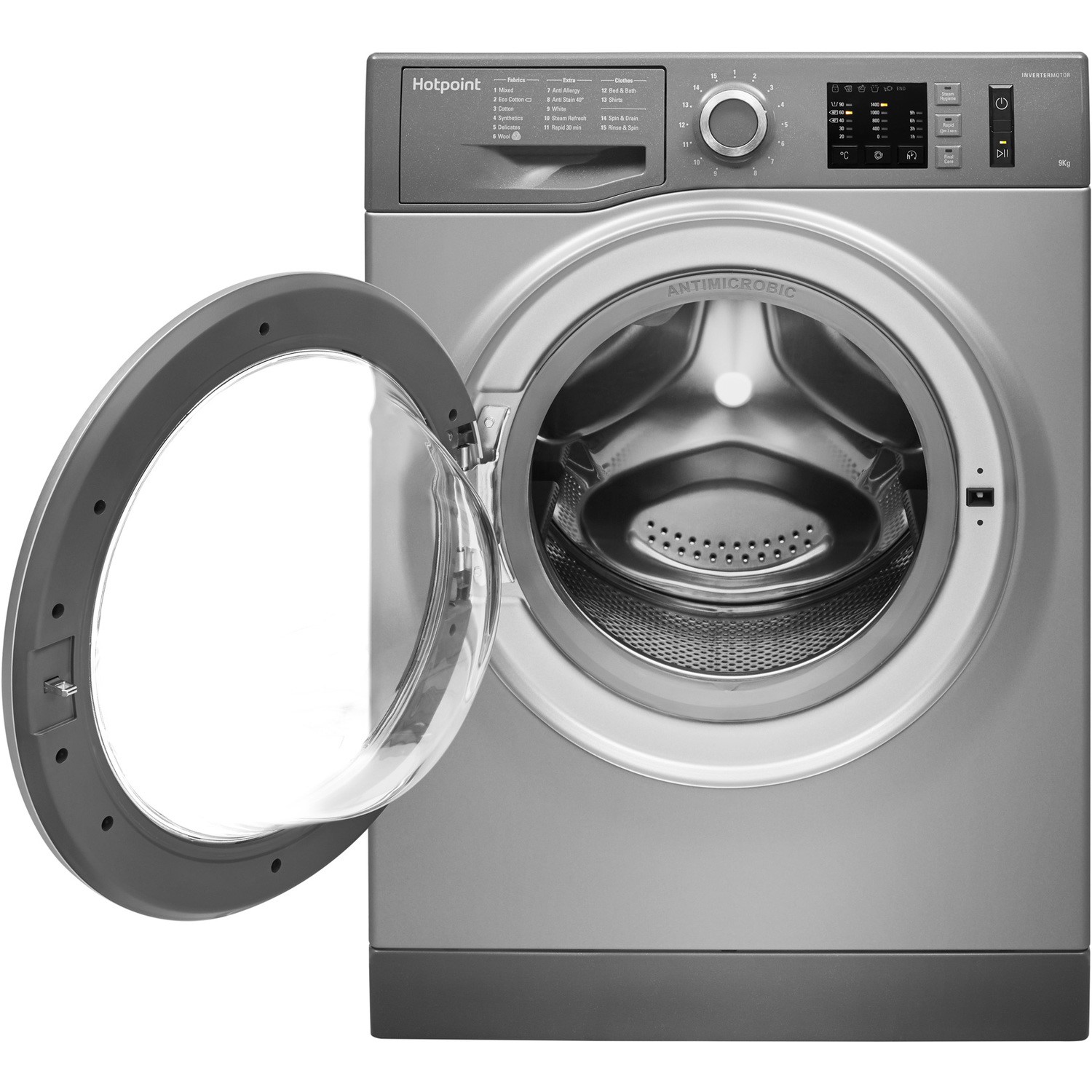 Graphite Hotpoint ActiveCare NM11946GCA Ultra Efficient 9kg 1400rpm Freestanding Washing Machine 