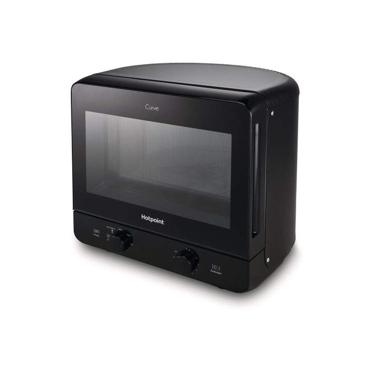 GRADE A1 - Hotpoint MWH1311B 13L 700W Freestanding Curve Microwave Oven Black