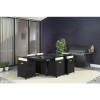 Black Rattan Garden Furniture Dining Set - Table &amp; 6 Chairs