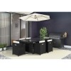 Black Rattan Garden Furniture Dining Set - Table &amp; 6 Chairs