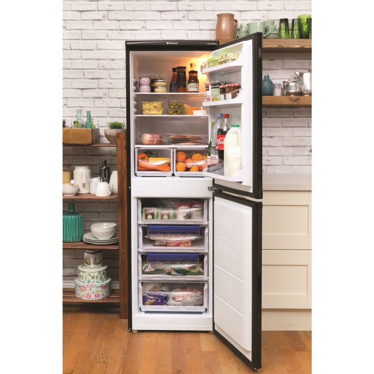 Hotpoint RFAA52K Ice Diamond Freestanding Fridge Freezer Shiny Black