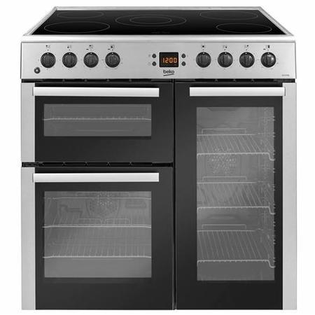 Beko BDVC90X 90cm Electric Range Cooker with Ceramic Hob - Stainless Steel