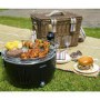 GRADE A1 - Portable Smokeless Charcoal BBQ Lotus Style Grill with Fan - Includes  Zipper Carry Bag and Pizza Pan