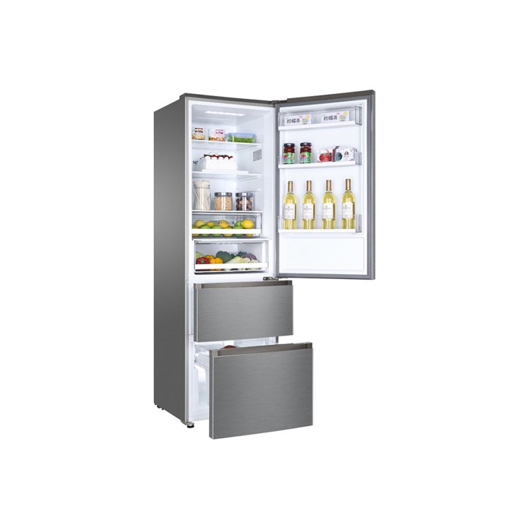 Haier A3FE635CGJE Frost Free Freestanding Fridge Freezer - Stainless Steel