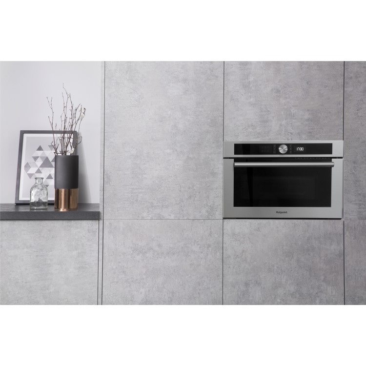 GRADE A1 - Hotpoint MD454IXH 31L Built-in Microwave with Grill Stainless Steel