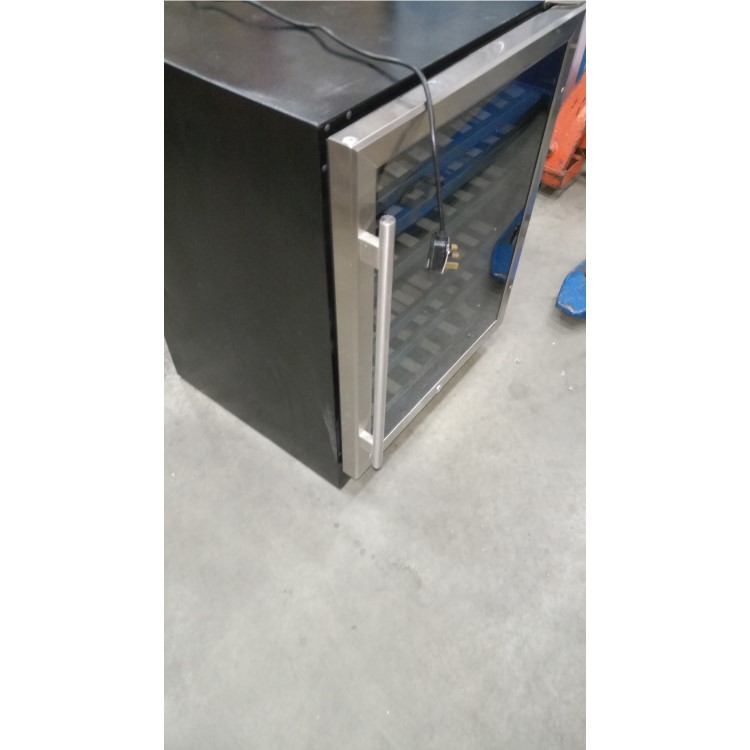GRADE A3 - electriQ 60cm Wide 51 Bottle Dual Zone Wine Cooler - Stainless Steel/Black