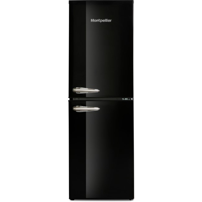 Montpellier MAB148K Retro Style 50-50 Freestanding Fridge Freezer - Black